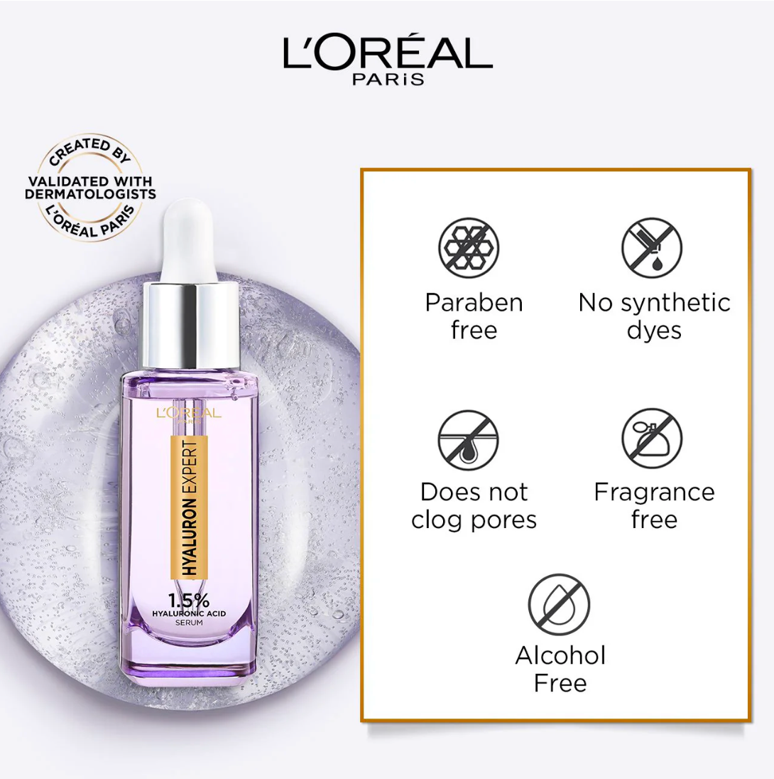 L'Oréal Paris Hyaluron Expert Moisturiser and Anti-Aging Plumping Serum with 1.5% Hyaluronic Acid