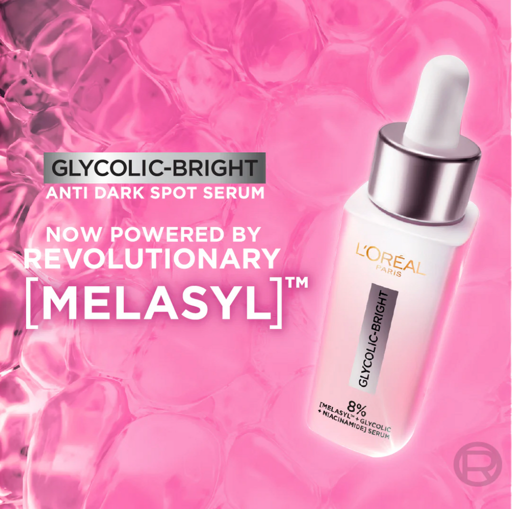L’Oréal Paris Glycolic Bright Serum with 8% [Melasyl ™ + Glycolic Acid + Niacinamide] face serum for Dark Spots & Brightening