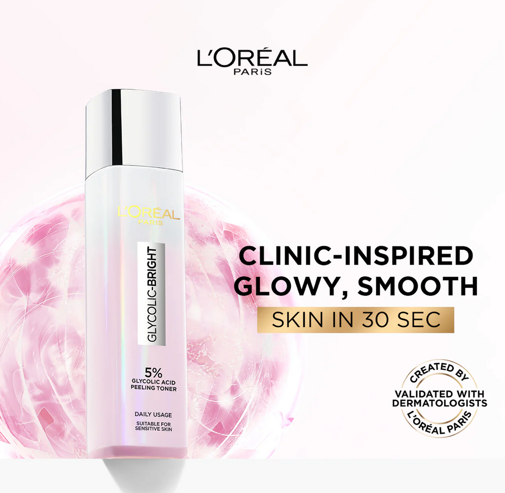 L’Oréal Paris 5% Glycolic Acid Peeling Toner for Instant Glowing Skin