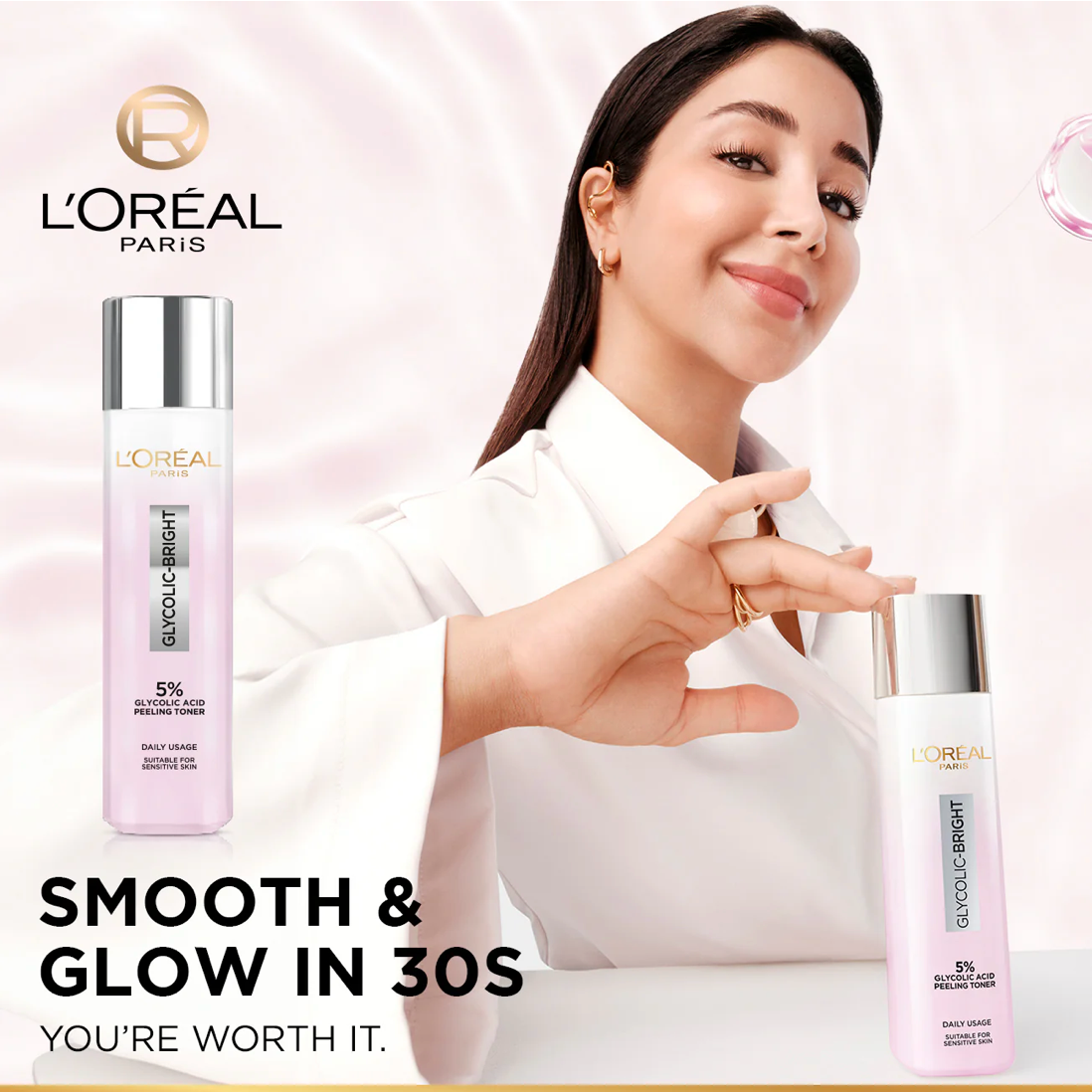 L’Oréal Paris 5% Glycolic Acid Peeling Toner for Instant Glowing Skin