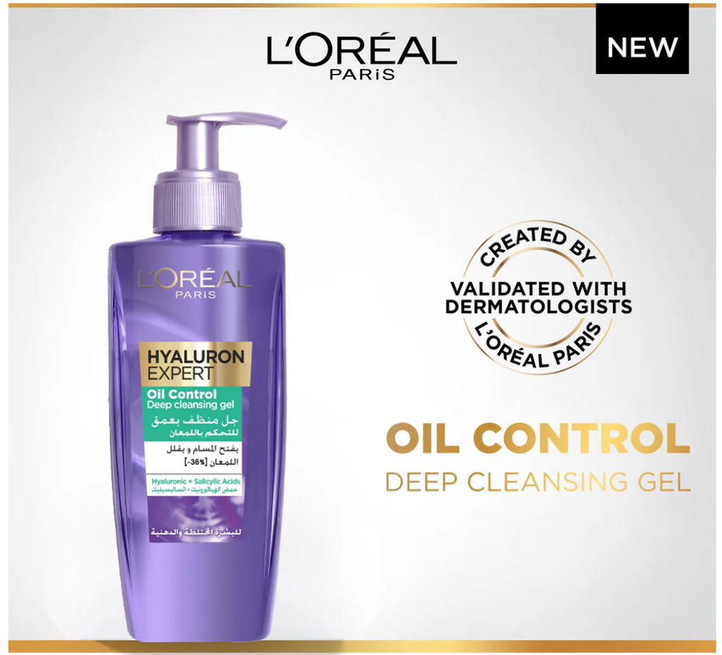 L'Oréal Paris Hyaluron Expert Moisturiser and Anti-Aging Oil Control Deep Cleansing Gel