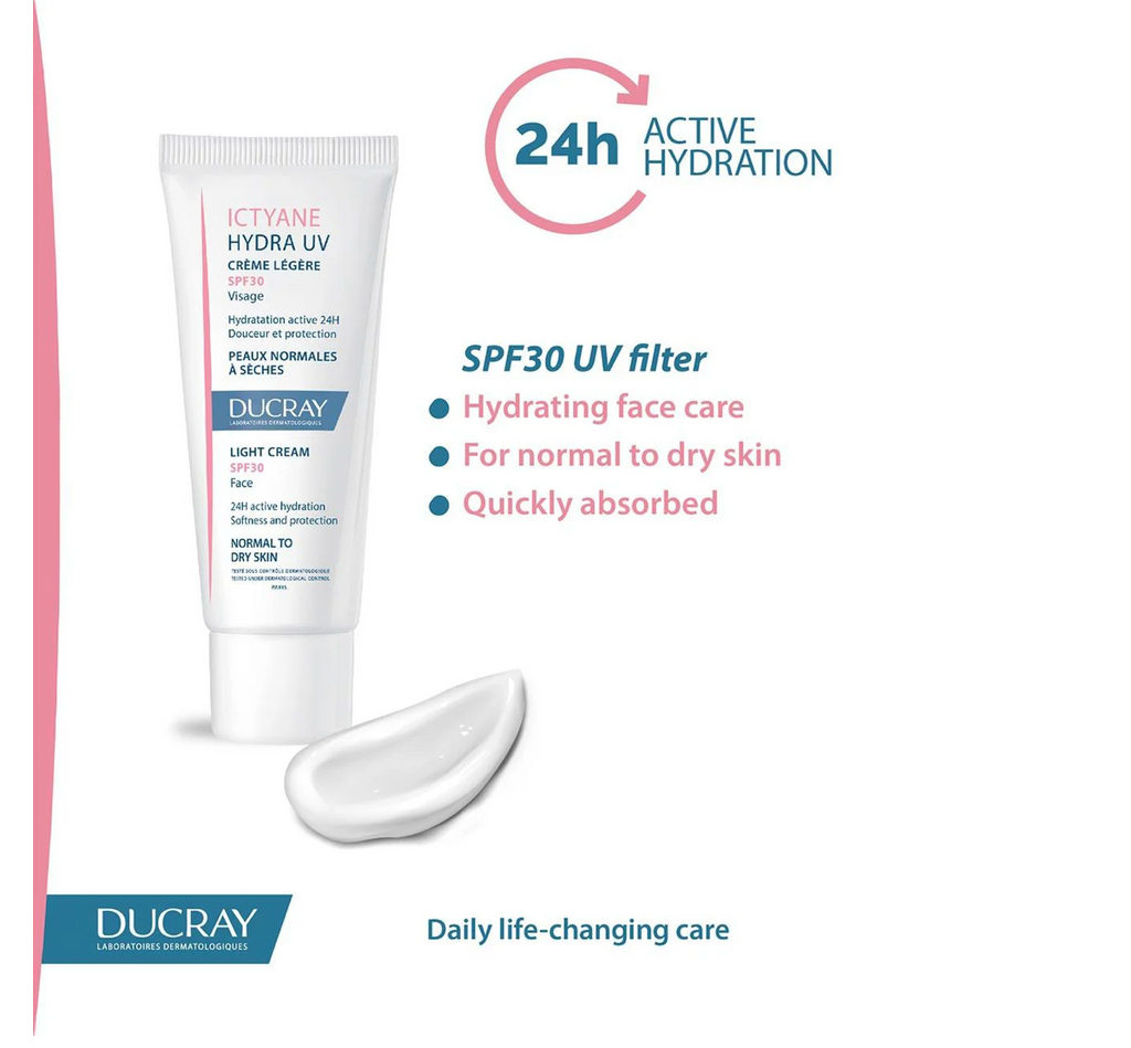 Ducray Ictyane Hydra UV Light Face Cream SPF30