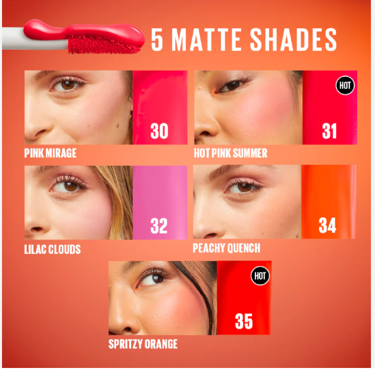 Maybelline  Sunkisser 12H Longwear Multi-use Matte Liquid Blush, Bronzer, Blendable, Buildable