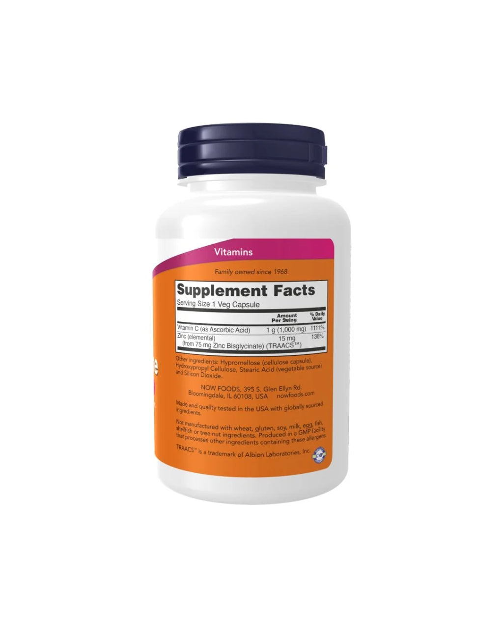 NOW Vitamin C 1000Mg Zinc Immune