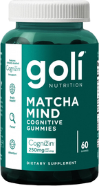 Goli Matcha Mind Cognitive Gummies with Cognizin Citicoline - Brain Health and Focus Support
