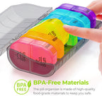 AUVON Pill Box 2 Times a Day, Weekly Pill Organizer AM PM