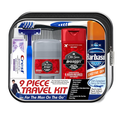 Travel Kit International Men's Deluxe, 9-Piece Kit with Travel Size: Old Spice Products in Reuseable Toiletry Bag