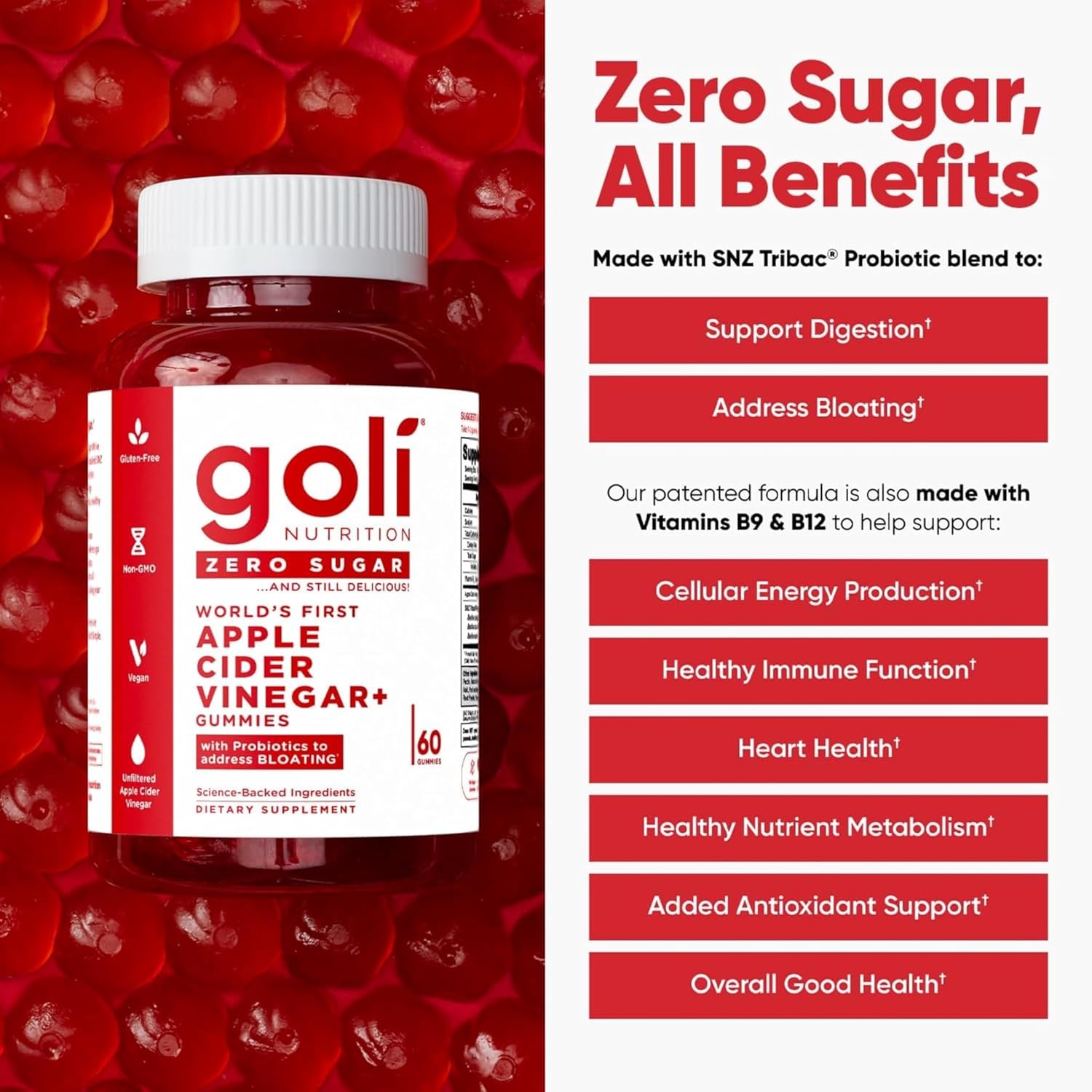 Goli Zero Sugar Apple Cider Vinegar Gummies