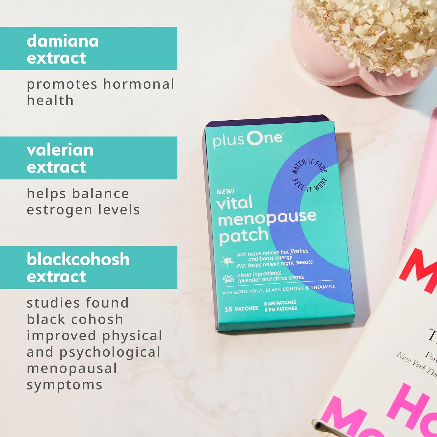 PlusOne Vital Menopause Patches AM & PM –16ct