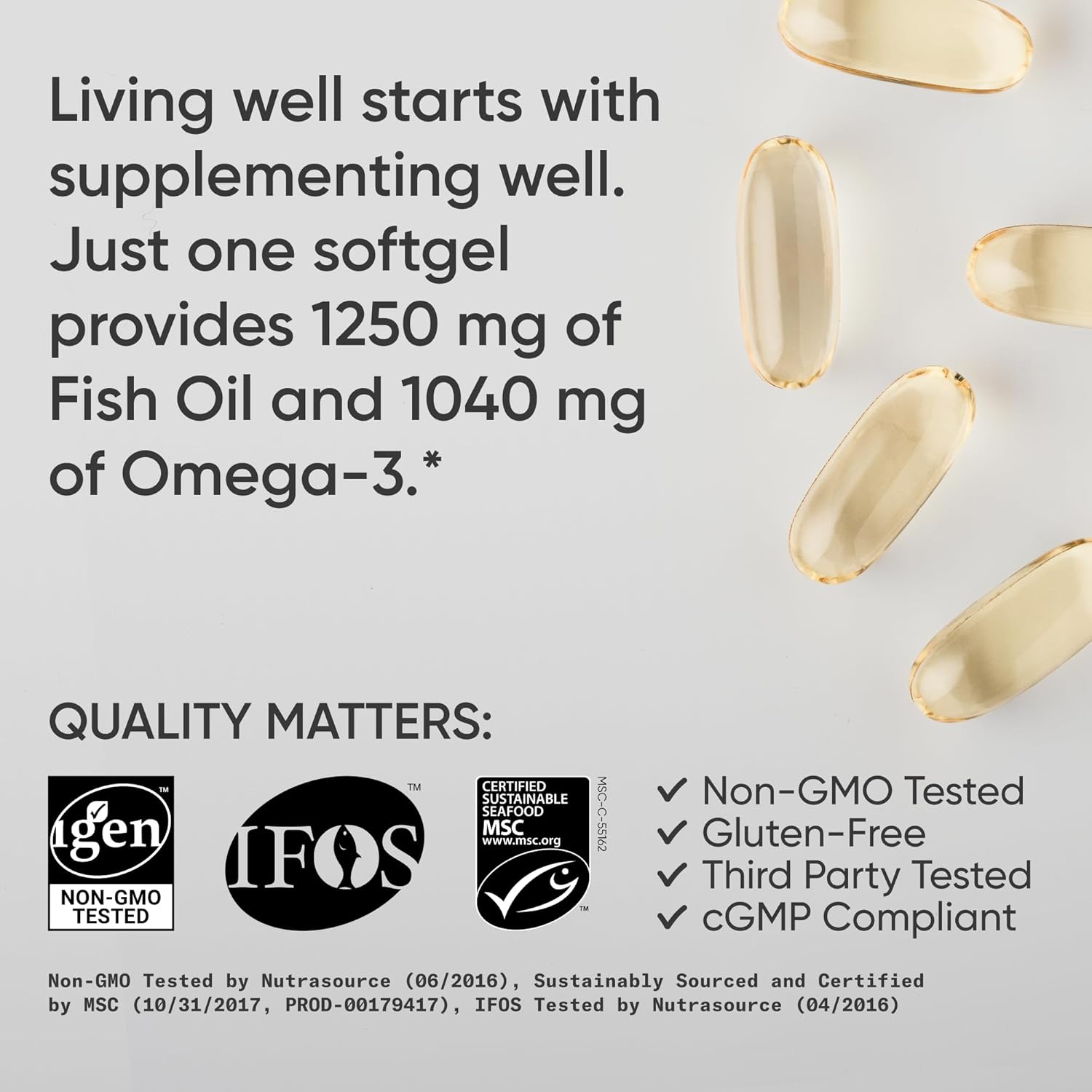 Sports Research Alaskan Omega-3 Fish Oil 1250-90 soft gels