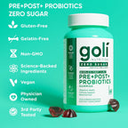 Goli Zero Sugar Pre, Post, Probiotic 90 Count