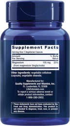Life Extension Magnesium Glycinate,Vegetarian, 90 Capsules