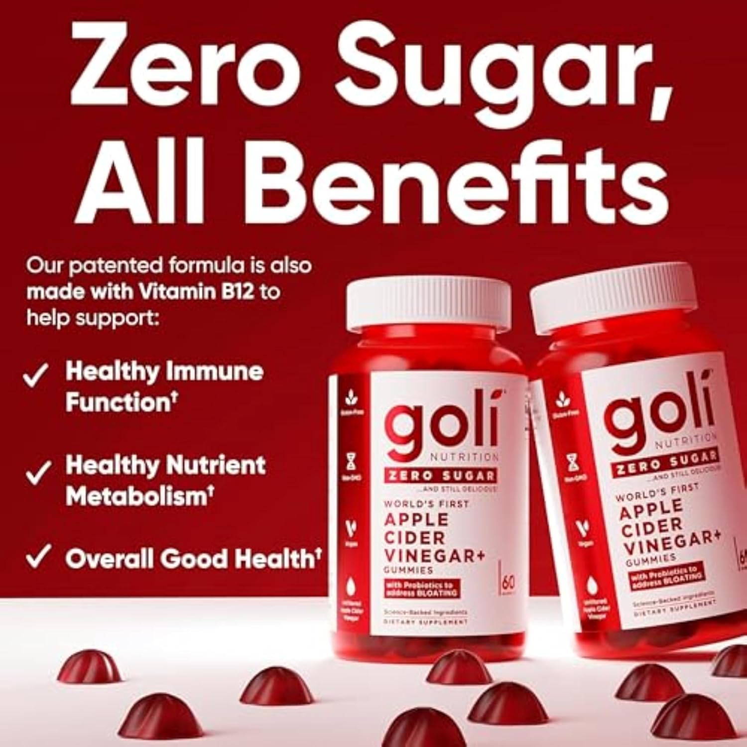 Goli Zero Sugar Apple Cider Vinegar Gummies