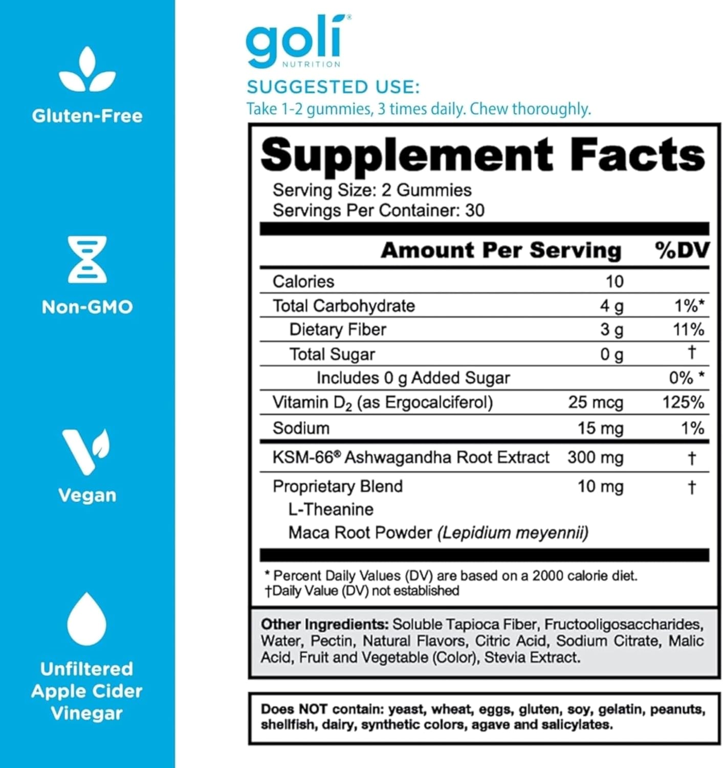 Goli Ashwagandha & Vitamin D Gummy - 60 Count