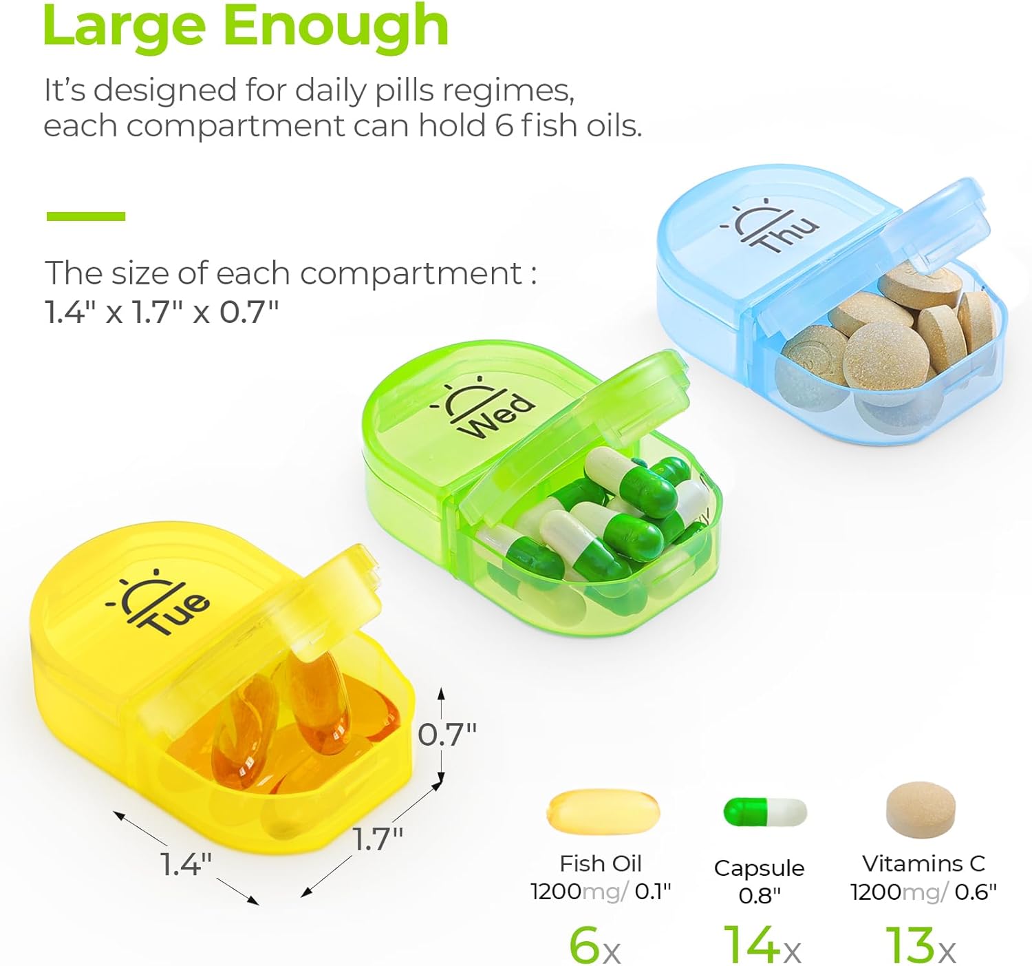 AUVON Pill Box 2 Times a Day, Weekly Pill Organizer AM PM
