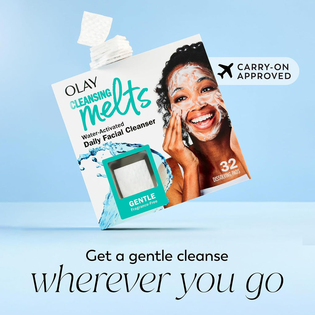 Olay Face Wash, Gentle Cleansing Melts, Fragrance-Free, Daily Use Cleanser