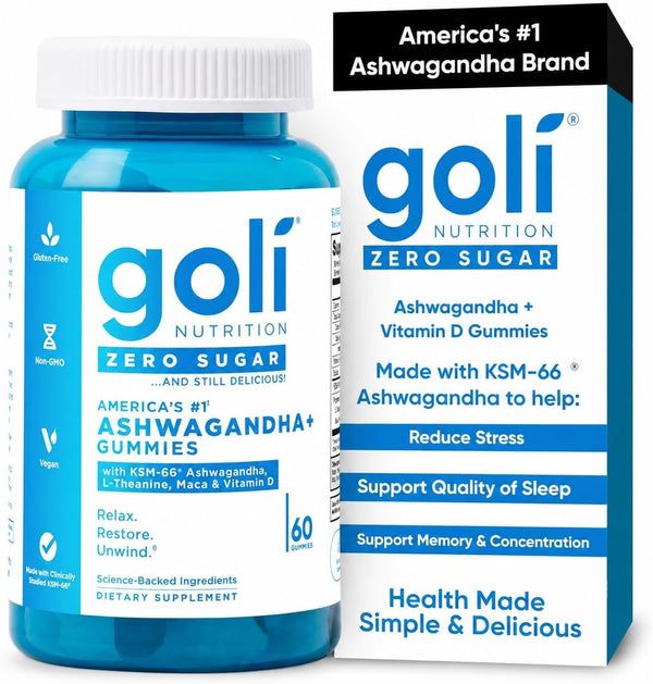 Goli Ashwagandha & Vitamin D Gummy - 60 Count