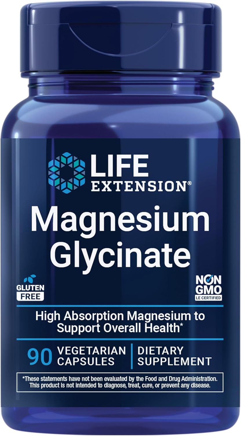 Life Extension Magnesium Glycinate,Vegetarian, 90 Capsules